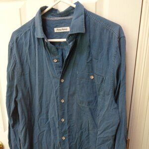 Tommy Bahama Men's Blue Check Long Sleeve Shirt Medium
